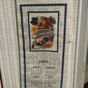 Vintage 1997 Linen Calendar Smithsonian Institute